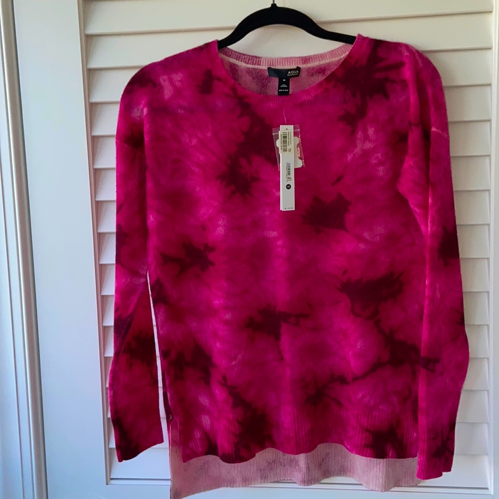 Aqua Cashmere pink tie dye top